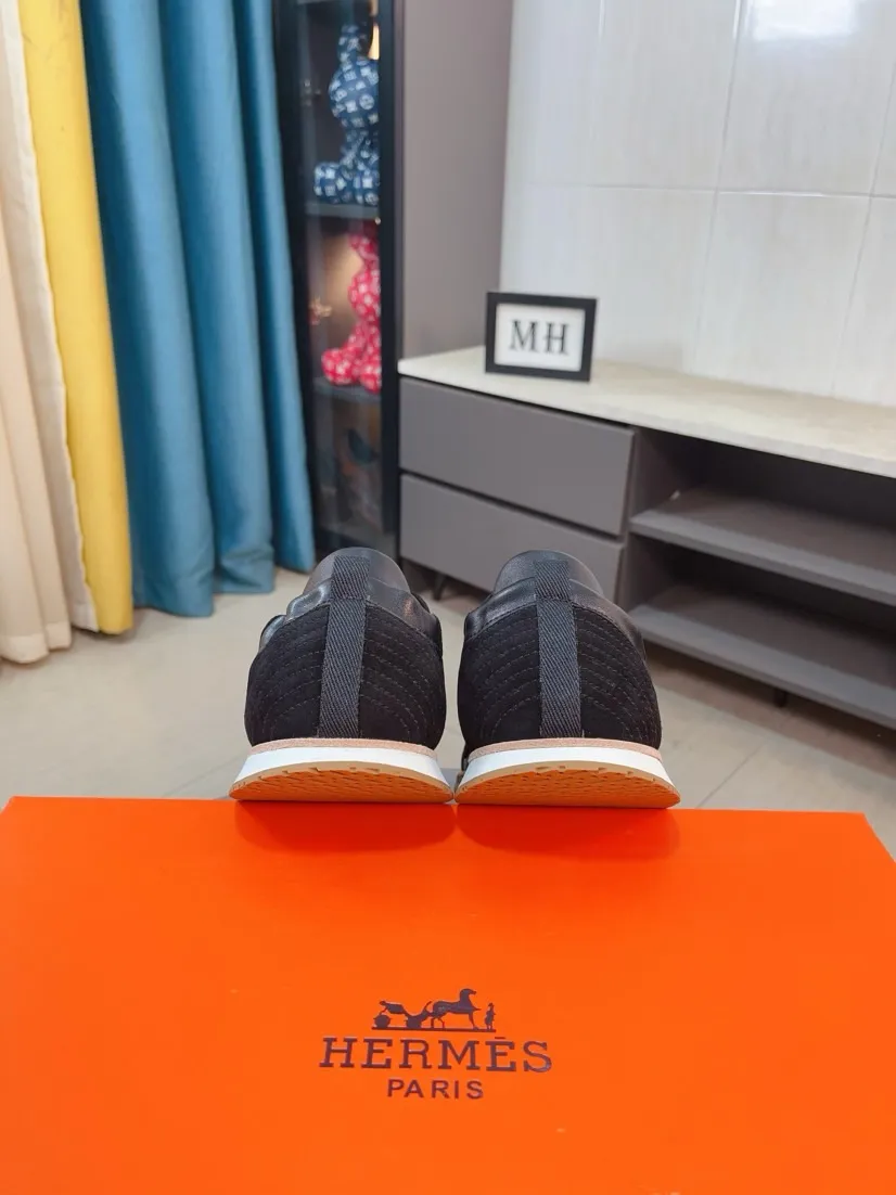 Men's shoes 💰480🌸🌸[HERMES] Hermès sneakers, the upper is made of calfskin and suede, imported materials, full of texture, the lightweight sole is decorated with contrasting patterns, creating a versatile fashion style. Size: 38-44, 45 customized